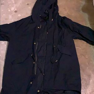 Navy blue rain coat